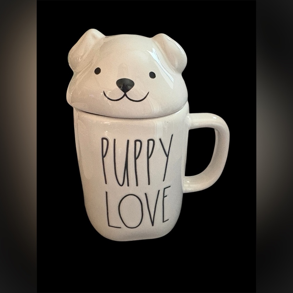 Rae Dunn White Puppy Love Dog Mug